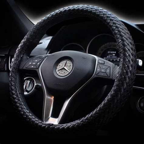 genuine leather steering wheel wrap.